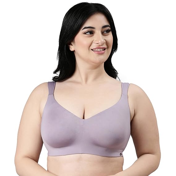 Enamor Women's Nylon Blend Everyday Fashion Bra – Non-Padded, Wirefree, Full Coverage, Ultra-Smooth Look & Cushioned Straps
